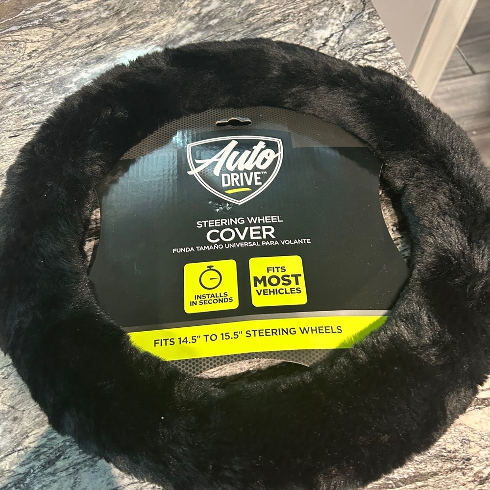 Auto Drive Black Steering Wheel Cover
